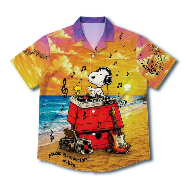 Sunset Beach Music Summer Hawaiian Shirt