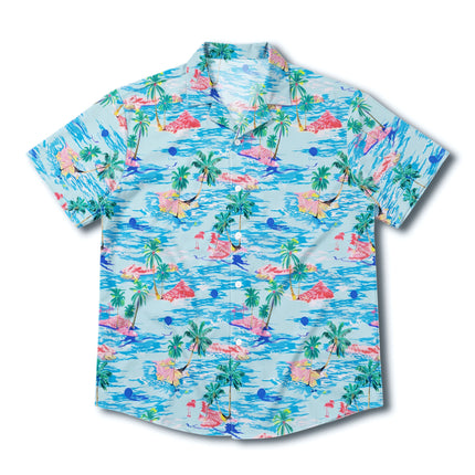 Tropical Island Palm Tree Ocean Beach Summer Hawaiian Shirt