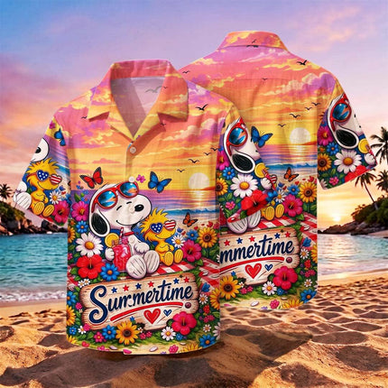 Beach Summer Sunset Tropical Floral Vacation Hawaiian Shirt