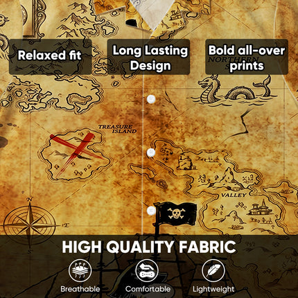 Pirate Treasure Map Adventure Summer Hawaiian Shirt