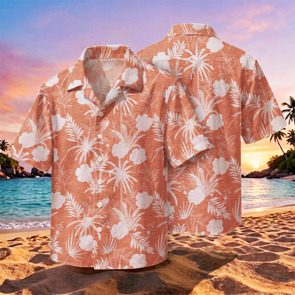 Beach Summer Coral Tropical Palm Floral Hawaiian Shirt