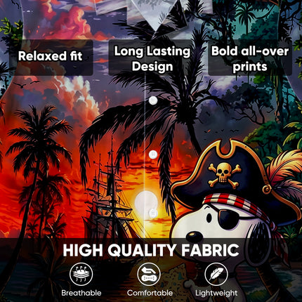 Pirate Treasure Tropical Beach Sunset Hawaiian Shirt