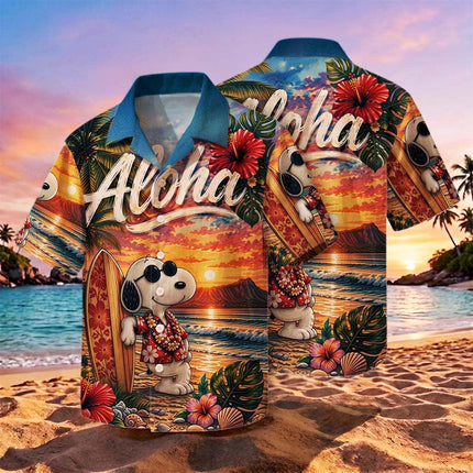 Aloha Tropical Beach Sunset Surf Vacation Hawaiian Shirt