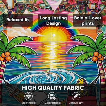 Tropical Beach Sunset Surf Paradise Summer Hawaiian Shirt