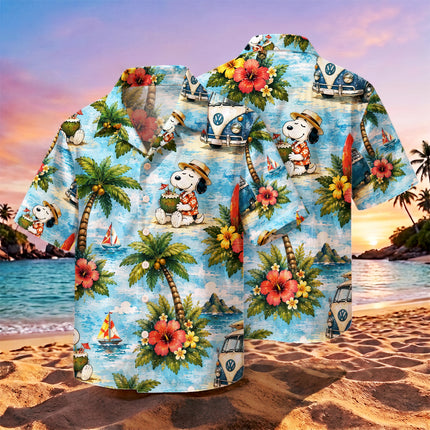 Tropical Road Trip Beach Van Surf Summer Hawaiian Shirt