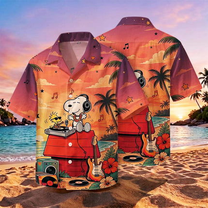 Tropical Sunset Music Beach Summer Hawaiian Shirt