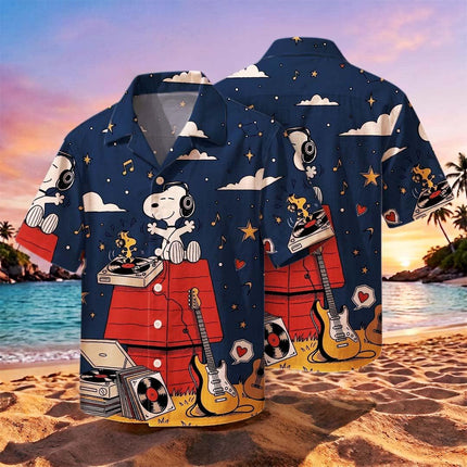 Music Night Sky Vintage Guitar Summer Hawaiian Shirt
