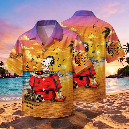 Sunset Beach Music Summer Hawaiian Shirt