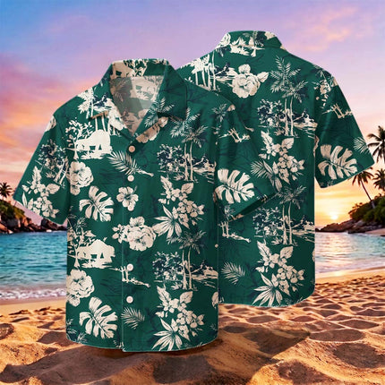 Beach Summer Vintage Tropical Floral Hawaiian Shirt