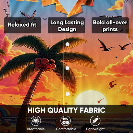 Tropical Sunset Beach Paradise Summer Hawaiian Shirt