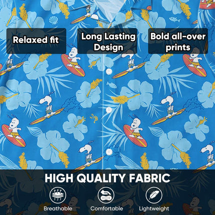 Beach Summer Surf Tropical Floral Blue Hawaiian Shirt