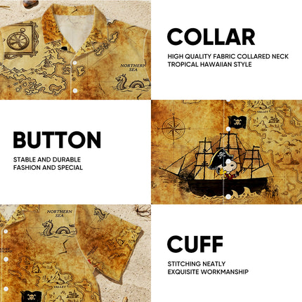Pirate Treasure Map Adventure Summer Hawaiian Shirt