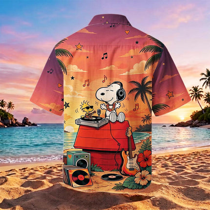 Tropical Sunset Music Beach Summer Hawaiian Shirt