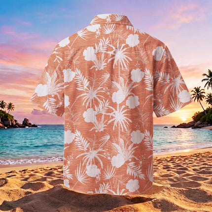 Beach Summer Coral Tropical Palm Floral Hawaiian Shirt