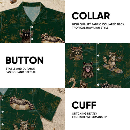 Funny Vacation Raccoon Summer Tropical Hawaiian Shirt