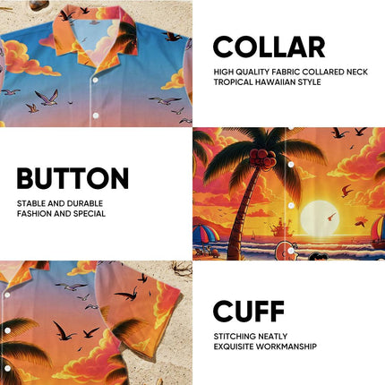 Tropical Sunset Beach Paradise Summer Hawaiian Shirt