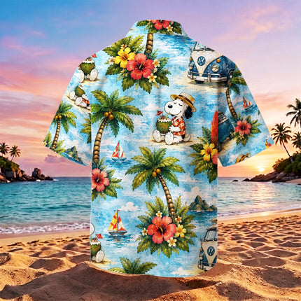 Tropical Road Trip Beach Van Surf Summer Hawaiian Shirt