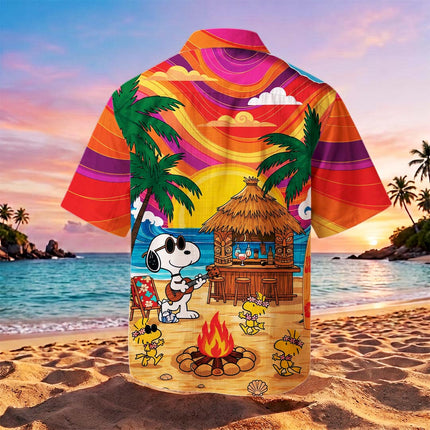 Tropical Beach Tiki Sunset Summer Hawaiian Shirt