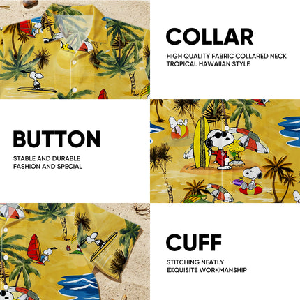 Yellow Tropical Beach Windsurf Summer Hawaiian Shirt