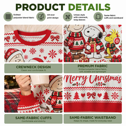 Funny Christmas Cartoon Ugly Sweatshirt Merry Christmas Friends