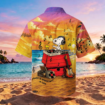 Sunset Beach Music Summer Hawaiian Shirt
