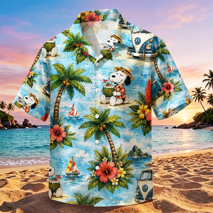 Tropical Road Trip Beach Van Surf Summer Hawaiian Shirt