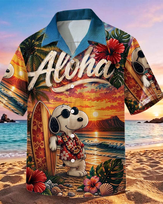 Aloha Tropical Beach Sunset Surf Vacation Hawaiian Shirt