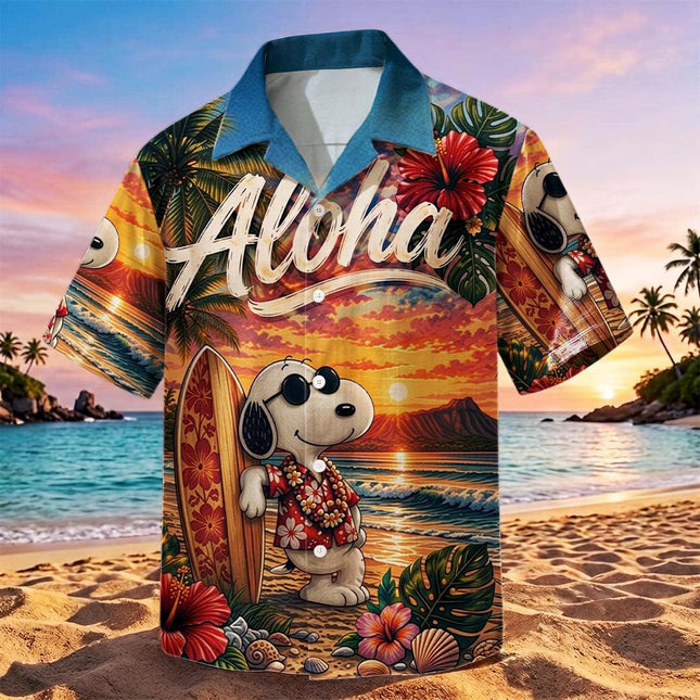Aloha Tropical Beach Sunset Surf Vacation Hawaiian Shirt