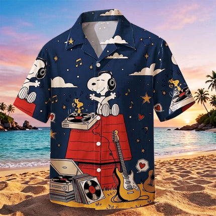 Music Night Sky Vintage Guitar Summer Hawaiian Shirt
