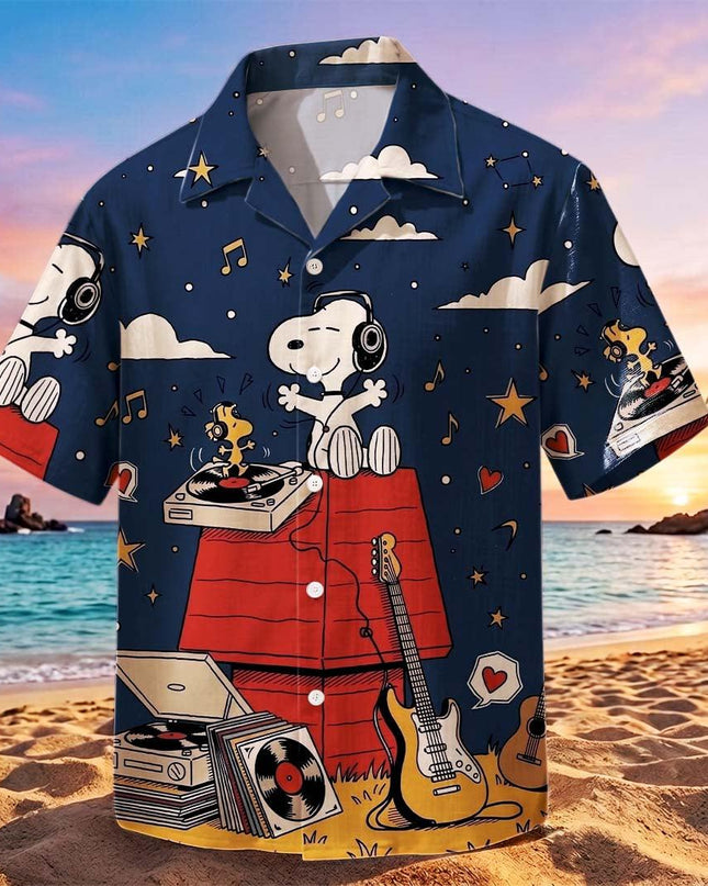 Music Night Sky Vintage Guitar Summer Hawaiian Shirt