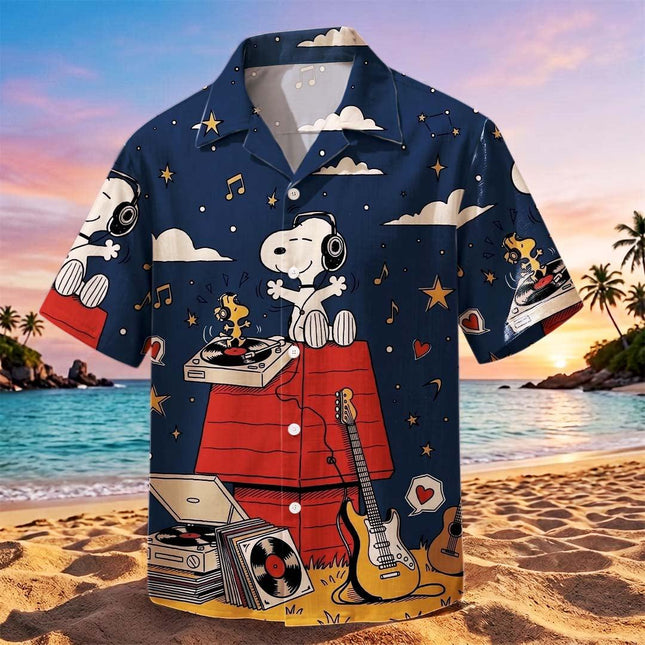 Music Night Sky Vintage Guitar Summer Hawaiian Shirt