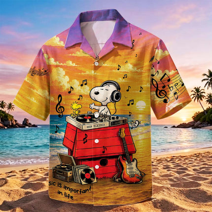 Sunset Beach Music Summer Hawaiian Shirt