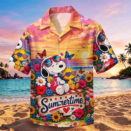 Beach Summer Sunset Tropical Floral Vacation Hawaiian Shirt