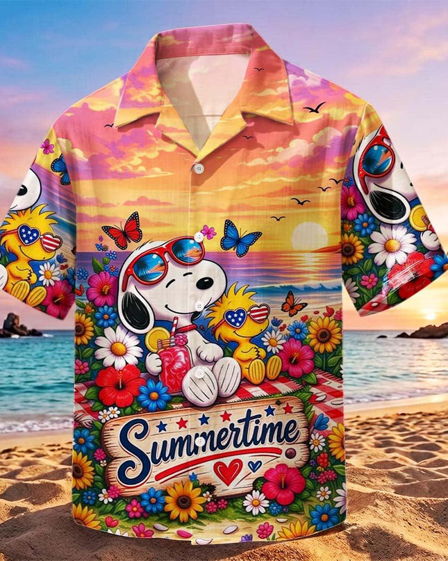 Beach Summer Sunset Tropical Floral Vacation Hawaiian Shirt