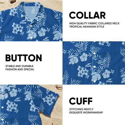 Beach Summer Blue Tropical Floral Hawaiian Shirt
