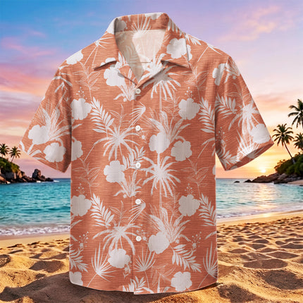 Beach Summer Coral Tropical Palm Floral Hawaiian Shirt