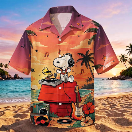Tropical Sunset Music Beach Summer Hawaiian Shirt