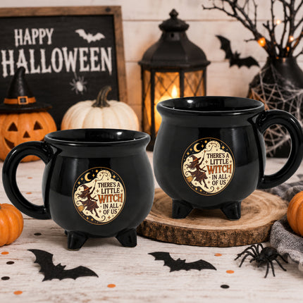 Little Witch Halloween Cauldron Ceramic Mug Gift for Her