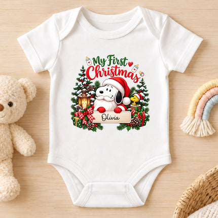 Personalized My First Christmas Baby Name Keepsake Baby Bodysuit