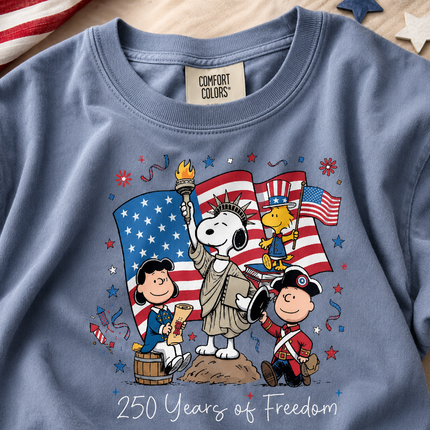 Comfort Colors 250 Years Of Freedom Liberty Flag Historical Squad T-Shirt