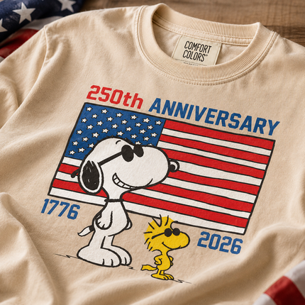 Comfort Colors 250th Anniversary USA Cool Dog Flag T-Shirt