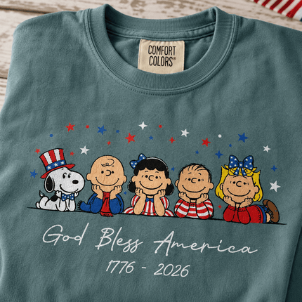 Comfort Colors 250th Anniversary USA God Bless America Patriotic Squad T-Shirt