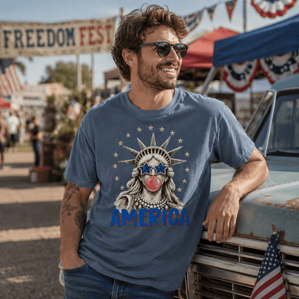 Comfort Colors America 250th Anniversary USA Bubblegum Statue T-Shirt