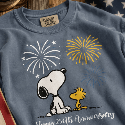 Comfort Colors Happy 250th Anniversary USA Fireworks Watching Dog T-Shirt