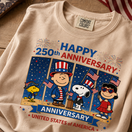Comfort Colors Happy 250th Anniversary America 250 T-Shirt