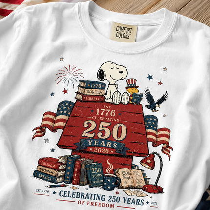 Comfort Colors Celebrating 250 Years Of Freedom Reading Dog T-Shirt