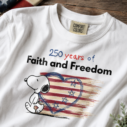 Comfort Colors 250 Years Faith Freedom America 250 T-Shirt