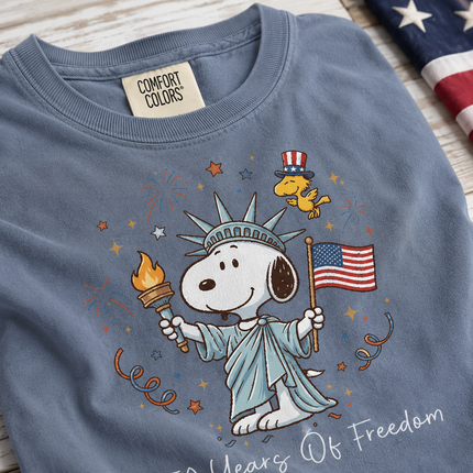 Comfort Colors 250 Years Of Freedom Liberty Patriotic Dog T-Shirt