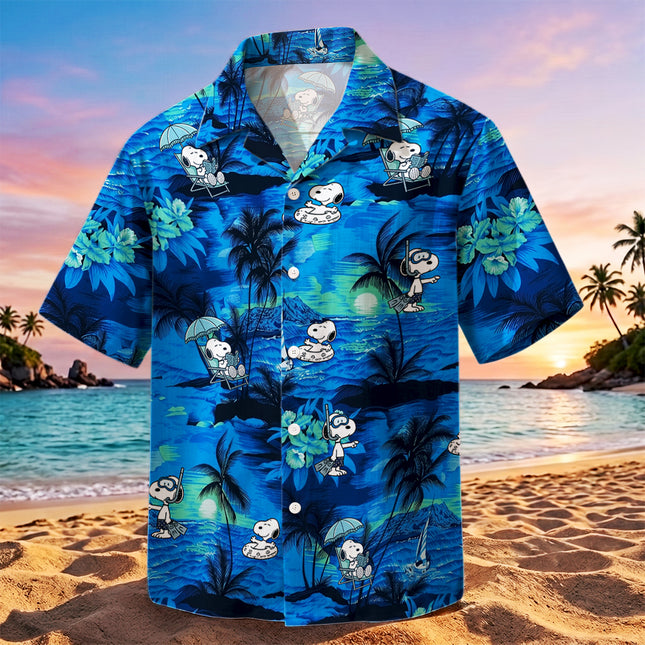 Blue Tropical Island Relaxing Beach Summer Hawaiian Shirt