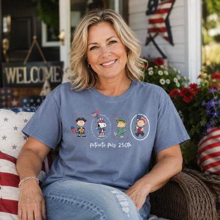 Comfort Colors Patriotic Pals 250th American Milestone Frames T-Shirt